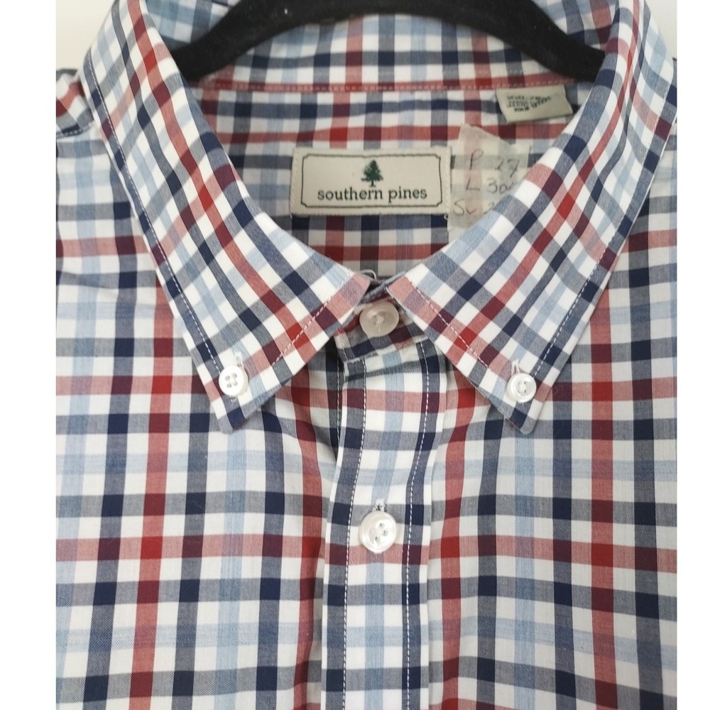 Southern Pines Mens XXL Button Down Shirt Plaid Long Sleeve Casual